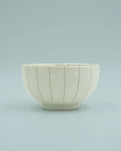 Mellem Skåle (matcha, Ris, Morgenmad)^SERAMIKKU Beige skål med brune striber