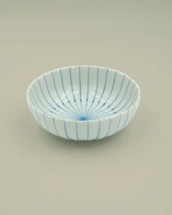 Mellem Skåle (matcha, Ris, Morgenmad)^SERAMIKKU Hvid skål med tynde blå striber