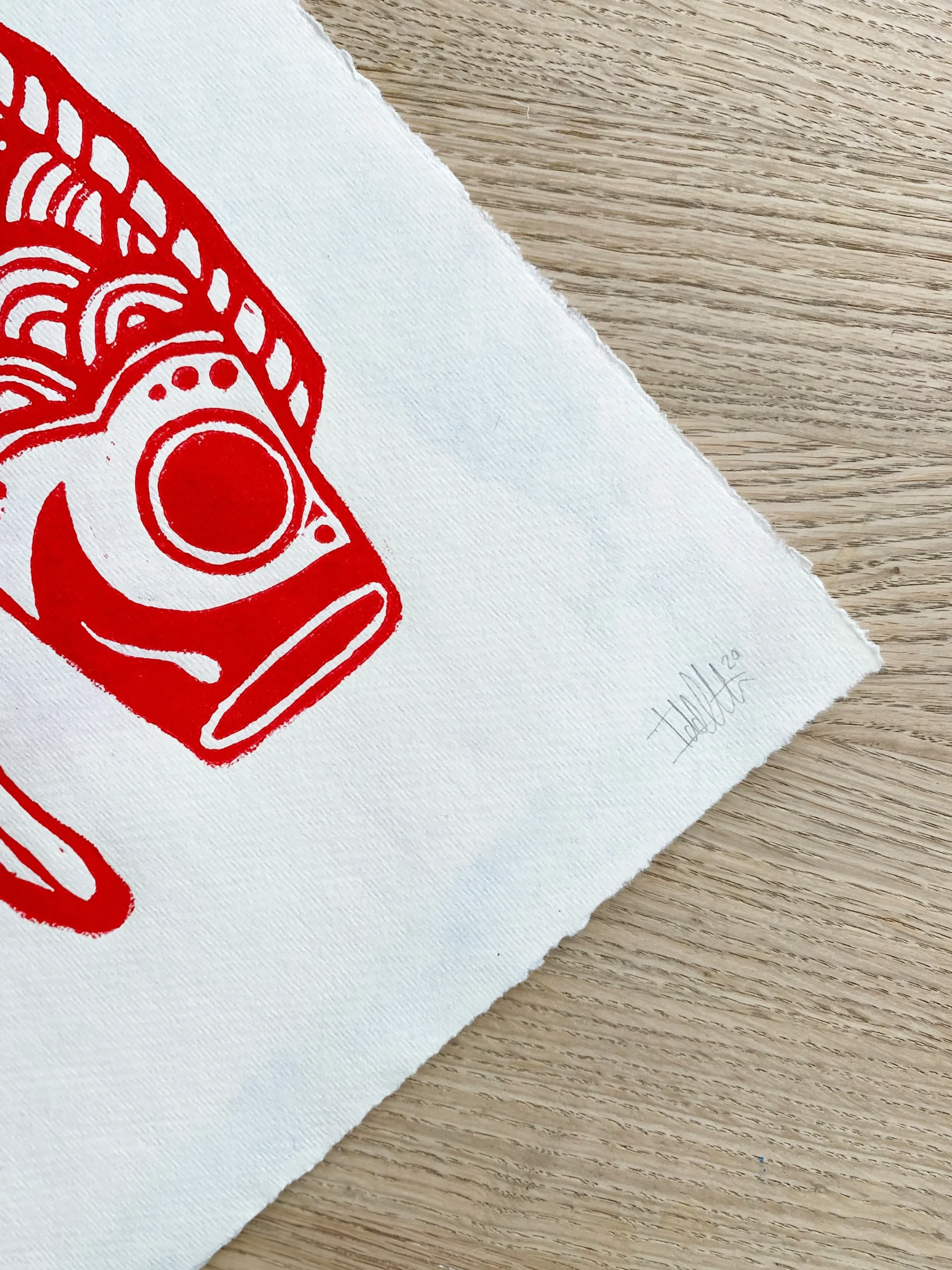 Fars Dags Gave|Linoleumstryk^SERAMIKKU Koinobori (linoleumstryk) (2. sortering)