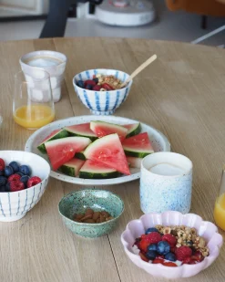 Serveringsfade- Og Skåle|Tallerkener (kage, Frokost, Middag)^SERAMIKKU Lys middagstallerken med prikket glasur