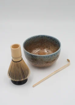 Te- Og Kaffesæt|Keramiksæt^SERAMIKKU Matchasæt med blåglaseret skål - uden matcha