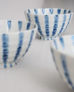 Mors Dags Gave|Mellem Skåle (matcha, Ris, Morgenmad)^SERAMIKKU Risskål med brede håndmalede striber