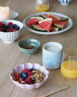 Mellem Skåle (matcha, Ris, Morgenmad)^SERAMIKKU Rosa blomsterskål