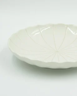 Tallerkener (kage, Frokost, Middag)^SERAMIKKU Stor beige tallerken med striber