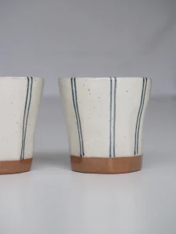 Krus Og Kopper (kaffe Og Te)^SERAMIKKU Stort blåstribet krus uden hank